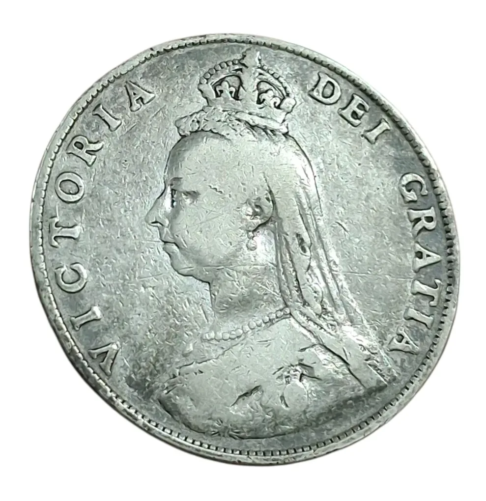 UNITED KINGDOM Silver ONE FLORIN Year 1887 Queen VICTORIA **V.RARE** Collectable Grade.