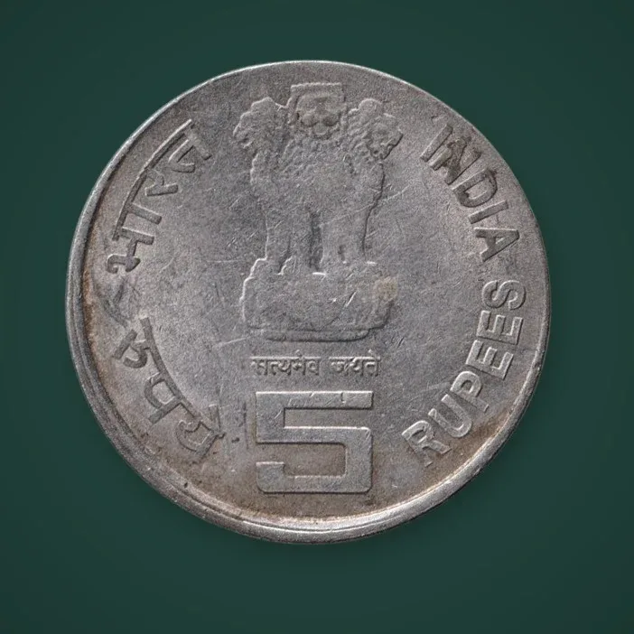 Rare 5 Rupees 2004 Lal Bahadur Shastri Birth Centenary Calcutta Mint Republic of India Commemorative Coin # A842
