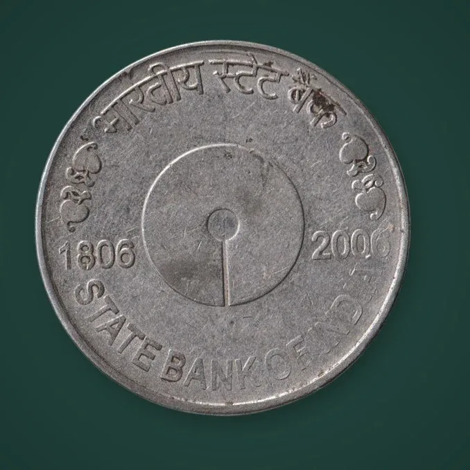 Rare 5 Rupee 2006 State Bank of Calcutta Mint India Bicentenary 1806-2006 Republic of India Commemorative Coin # A843