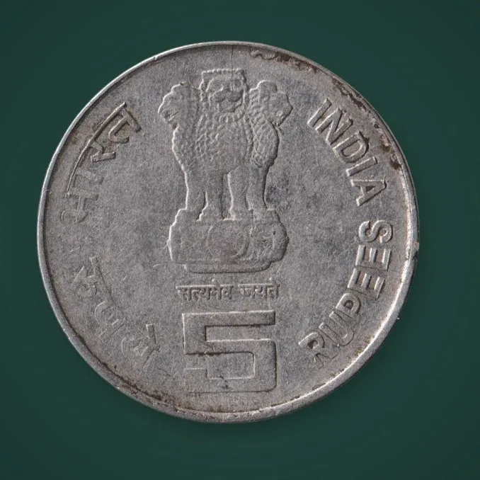 Rare 5 Rupee 2006 State Bank of Calcutta Mint India Bicentenary 1806-2006 Republic of India Commemorative Coin # A843