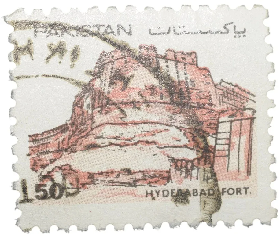 Postal Stamp of Pakistan - Hyderabad Fort 50 Paise Used Condition as per Image.