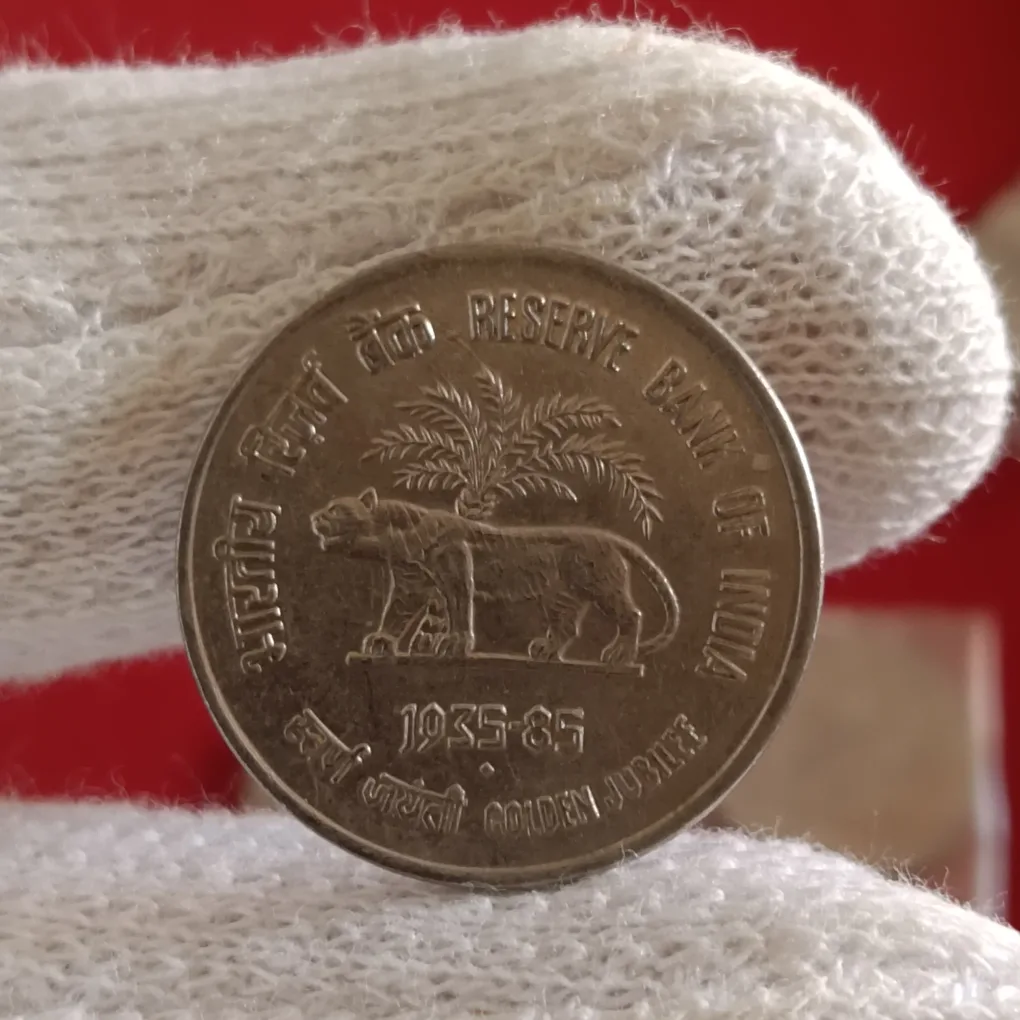 50 Paise Copper Nickel Reserve Bank of India Platinum Jubilee 1935-85 Bombay Mint UNC Condition 25 Pcs Given Republic of India