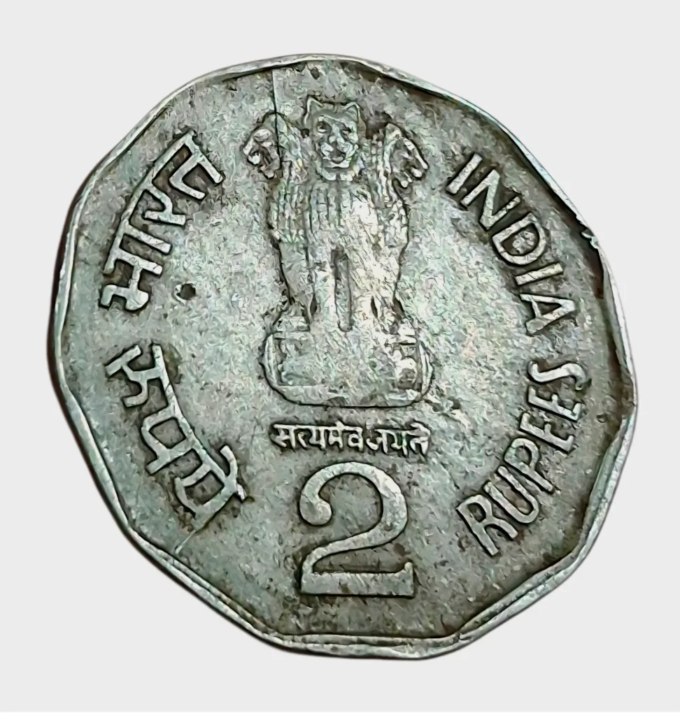 2 Rupees Cu/Ni COMMEMORATIVE Issue SHIVAJI Year 1999 HYDERABAD Mint with DIE CRACKS Error **V.SCARE** High Collectable Grade.