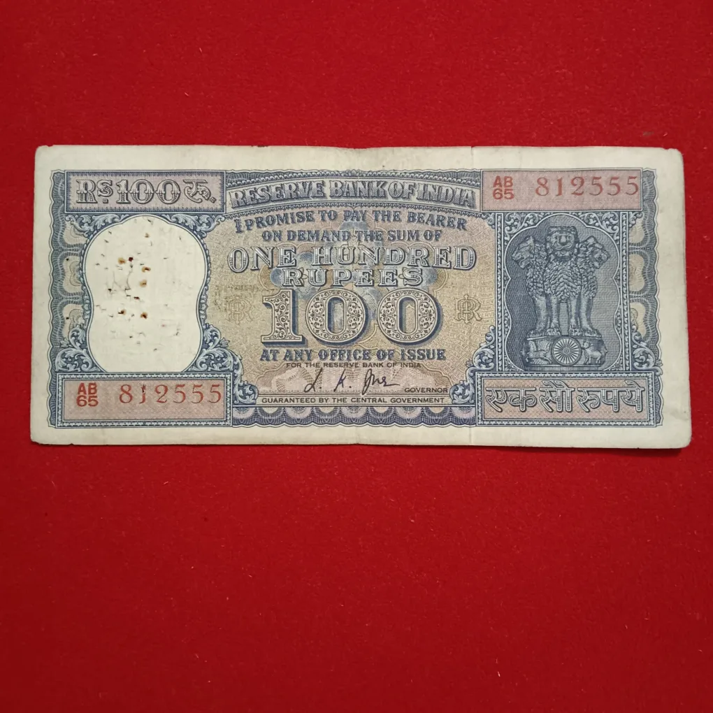 Rare 100 Rupees Daimond Issue Note Governor LK Jha Reserve Bank of India 812555 sku19