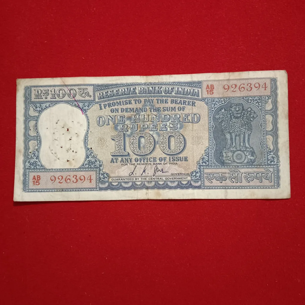 Rare 100 Rupees Daimond Issue Note Governor LK Jha Reserve Bank of India 926394 sku19