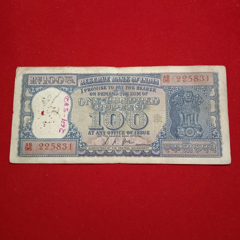 Rare 100 Rupees Daimond Issue Note Governor LK Jha Reserve Bank of India 225831 sku19