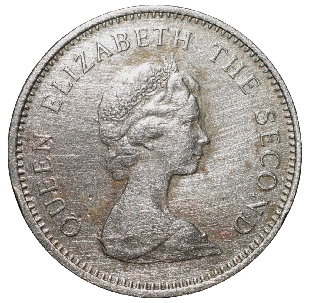 Copper-Nickel 5 New Pence of British Crown Dependencies - Jersey (AD 1968) with Shield with 3-Lions Rare