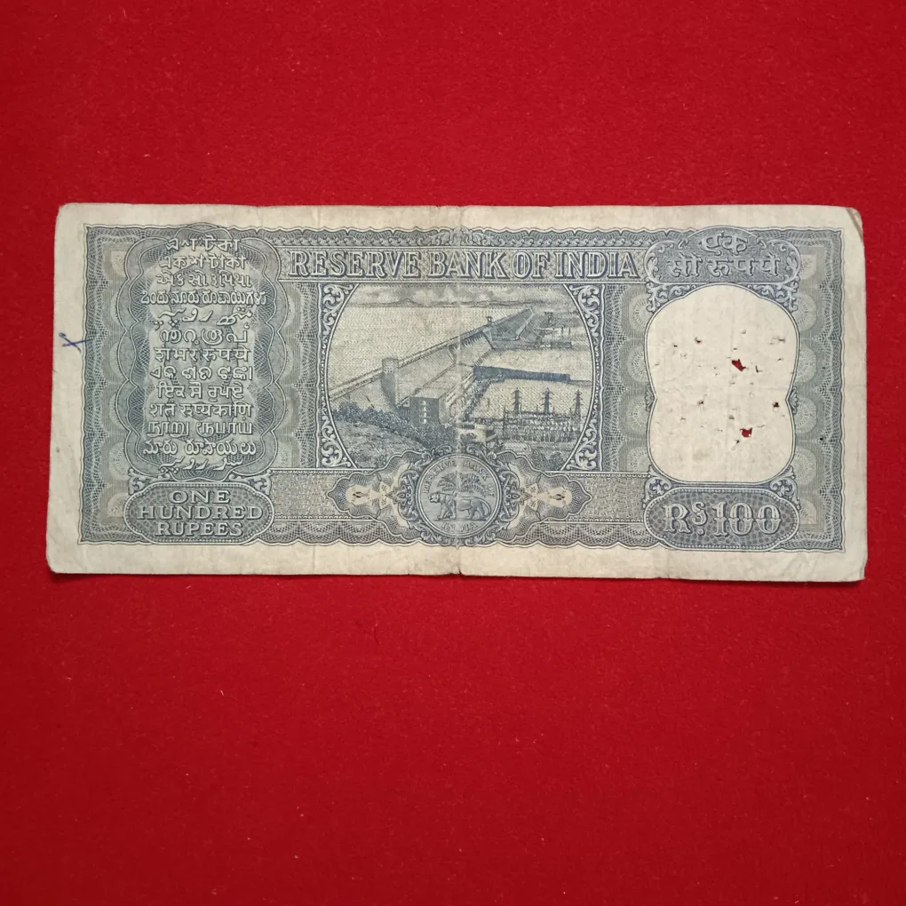Rare 100 Rupees Daimond Issue Note Governor PC Bhattacharyya Reserve Bank of India 053173 sku19