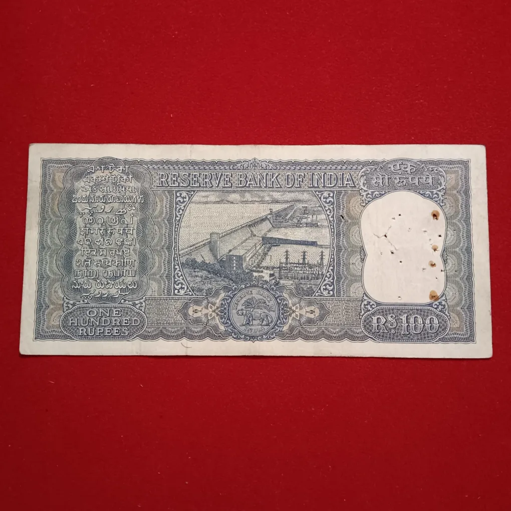 Rare 100 Rupees Daimond Issue Note Governor PC Bhattacharyya Reserve Bank of India 395377 sku19