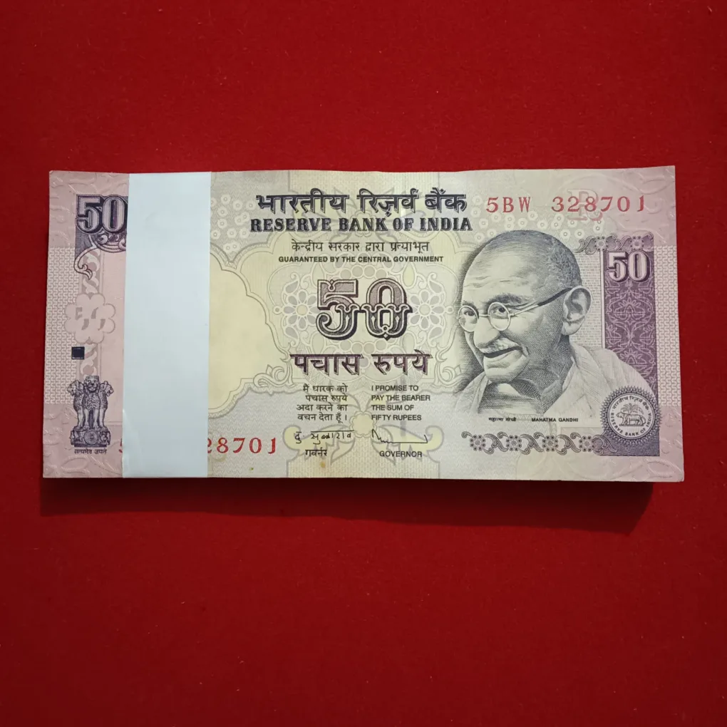 50 Rupees Rare Old Parliament Issue Full Bundle Governor D.Subaraw Year 2011 Ending 786 Gem Unc Condition Reserve Bank of India 328701