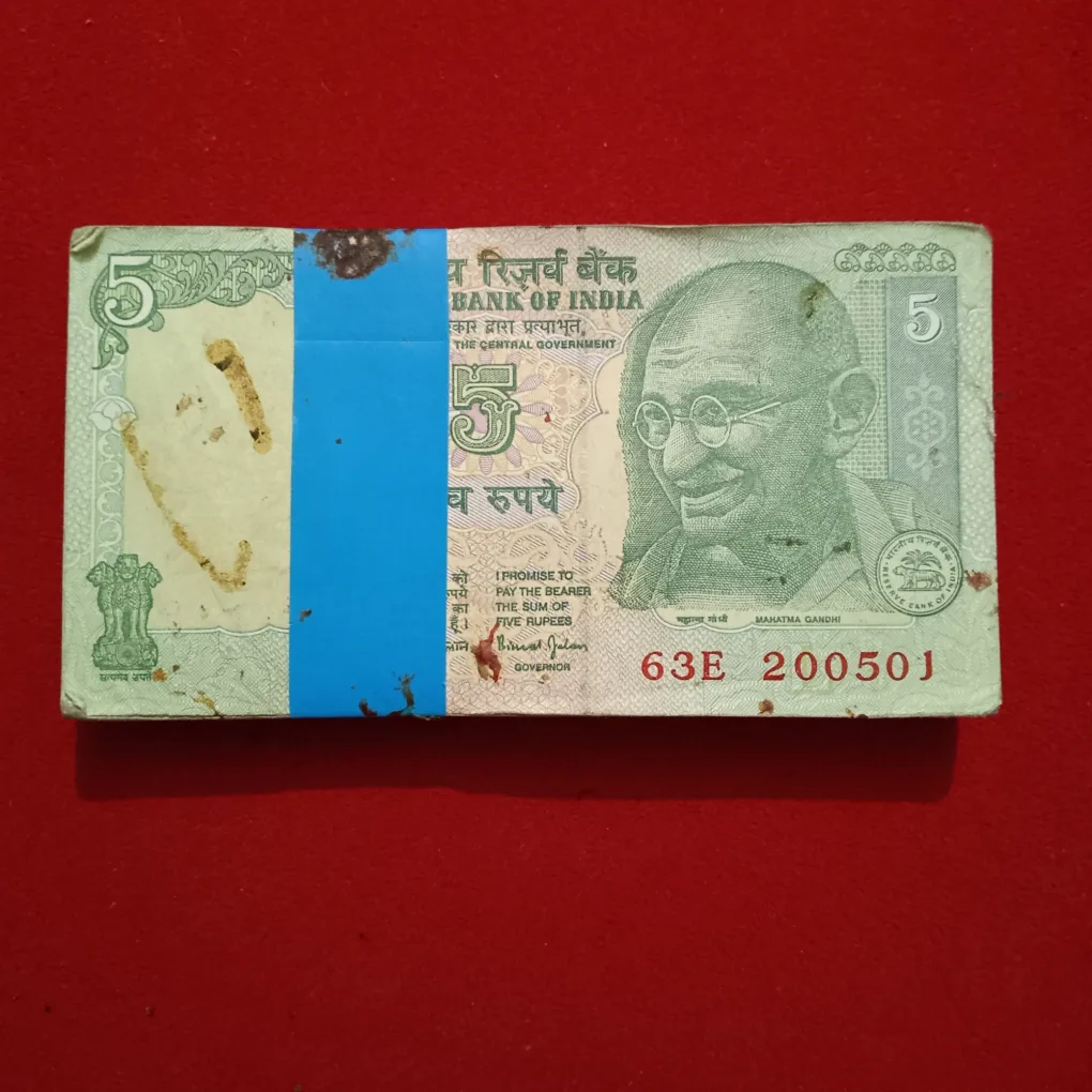 Five Rs Rare Mahatma Gandhi Full Birthday Bundle 20.05.01 Governor Bimal Jalan Reserve Bank of India 200501