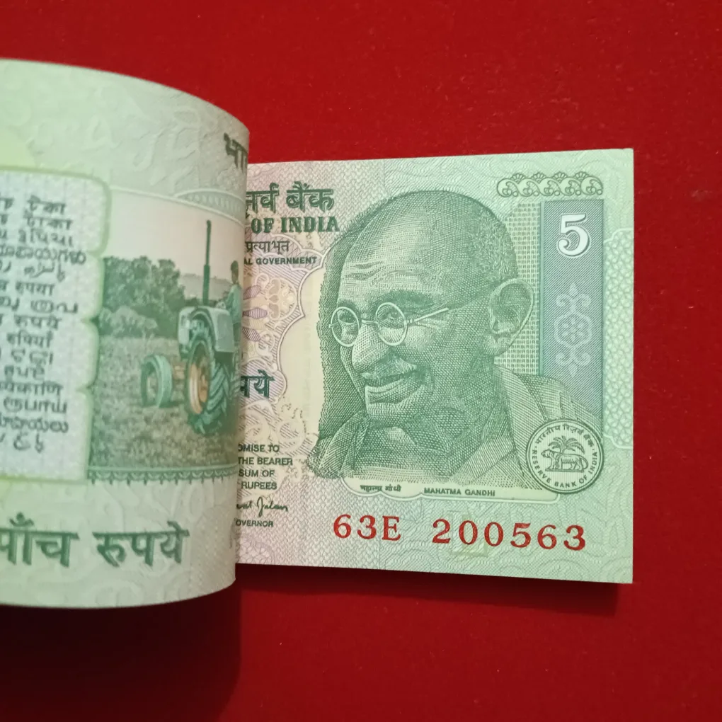 Five Rs Rare Mahatma Gandhi Full Birthday Bundle 20.05.01 Governor Bimal Jalan Reserve Bank of India 200501