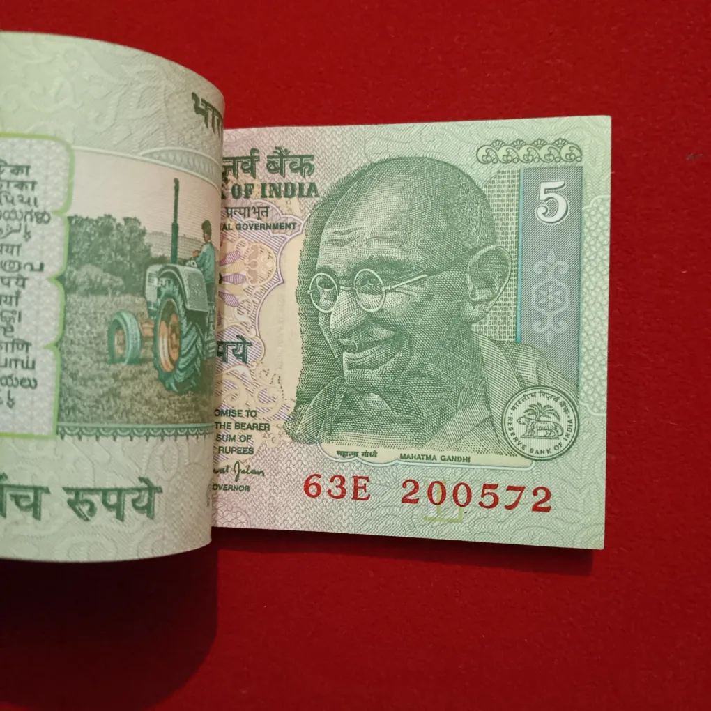 Five Rs Rare Mahatma Gandhi Full Birthday Bundle 20.05.01 Governor Bimal Jalan Reserve Bank of India 200501
