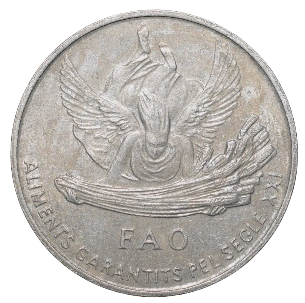 Aluminium 1 Centim of Andorra (AD 1999) Commemorative issue - FAO - 21st Century Food Security Rare