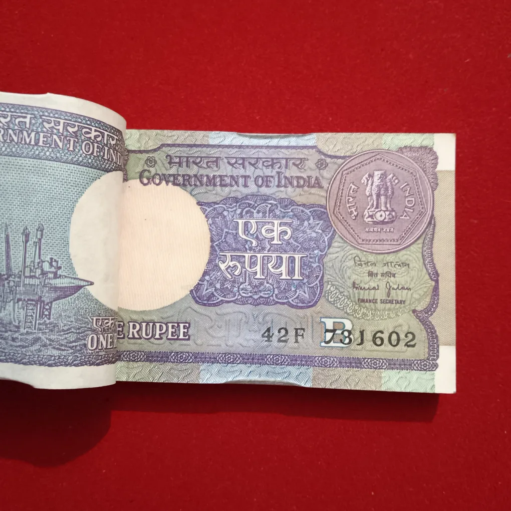 One Rs Rare Small Coin Full Bundle Reverse 786 Finance Minister Bimal Jalan Unc Condition 1990 Year Reserve Bank of India 731601