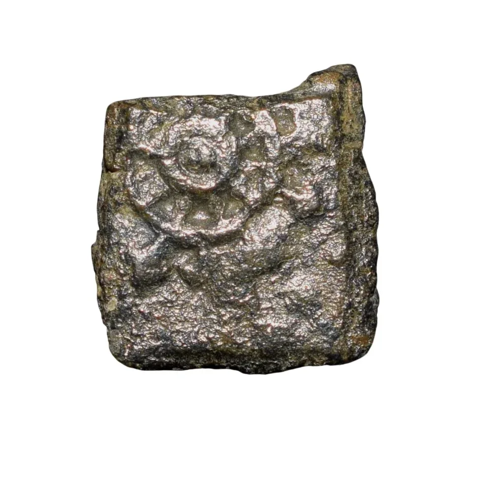 Copper Coin of Bala Mitra (2nd Cen. BC) of Mitra Dynasty from Central india Swastik-Sreevatsa & Brahmi Legends/Armed Sheel V.Rare