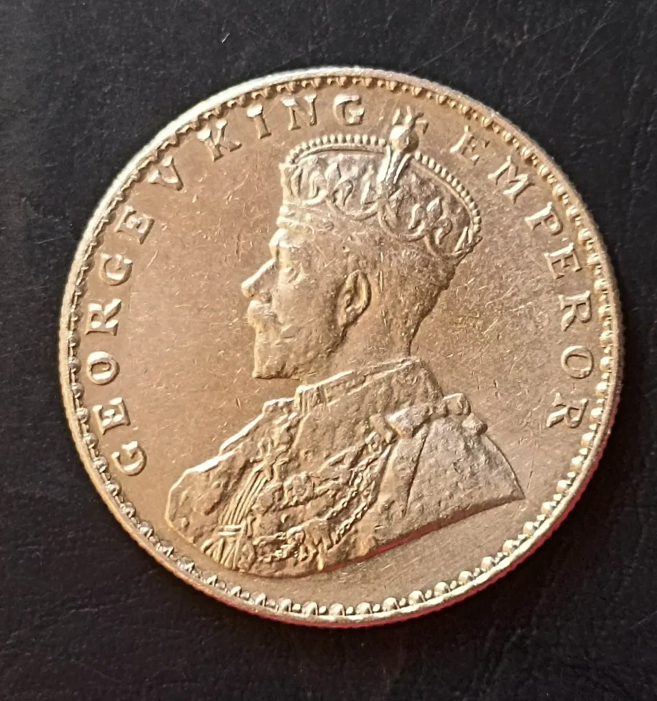 Silver British India  King and emperor George v  Denominaton 1 ₹ Year 1912 Excellent condition  Same and similar piece available