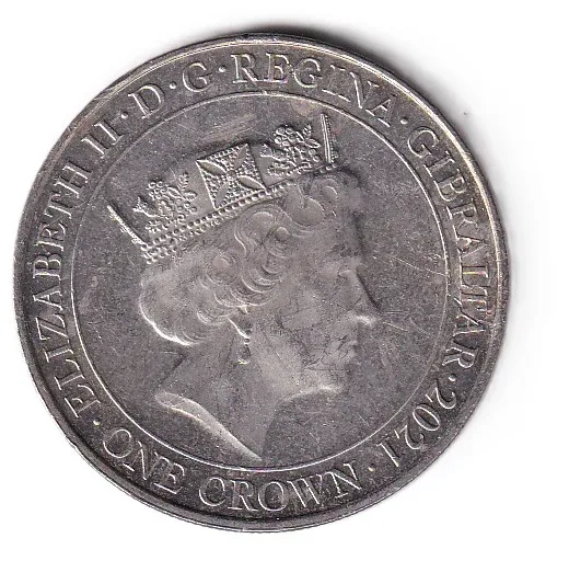 United Kingdom (Gibraltar) 1 Crown (ELIZABETH II DEI-GRA REGINA) 2021 Rare Commemorative Coin
