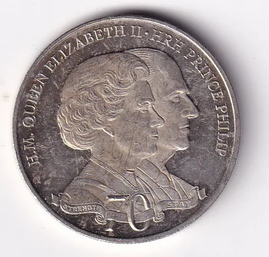Gibraltar One Crown 2021 - 70th Anniversary Of Queen Elizabeth II & Prince Philip Commemorative Rare Coin