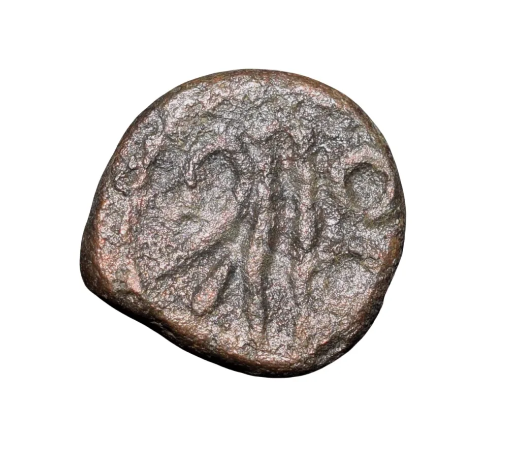 Lead Drachma of Chudasama Dynasty( c. 10th Cen. AD) with Lion Within Square/Nagari 'Shri'
