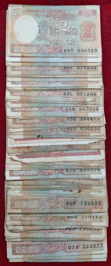 2 Rupees MIX Governor Rare Used Condition (100 Note LOTT )