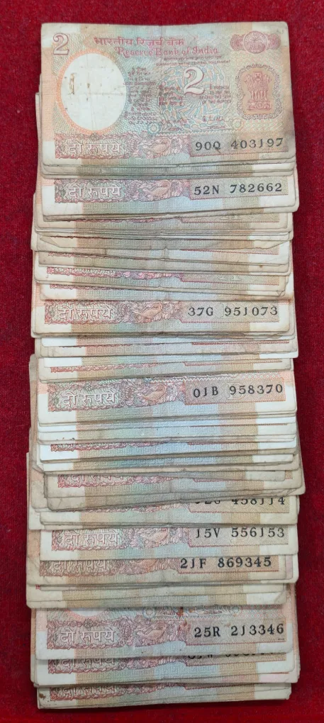 2 Rupees MIX Governor Rare Used Condition (100 Note LOTT )