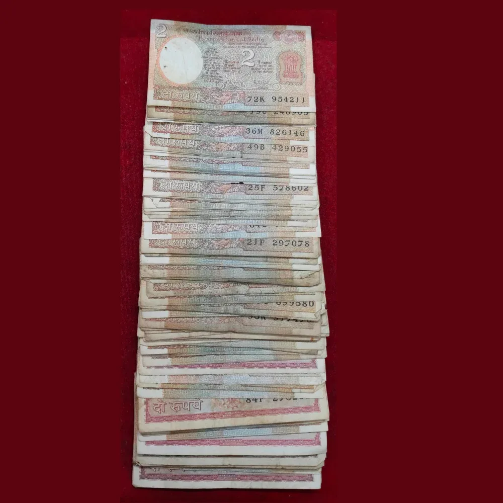 2 Rupees MIX Governor Rare Used Condition (100 Note LOTT )