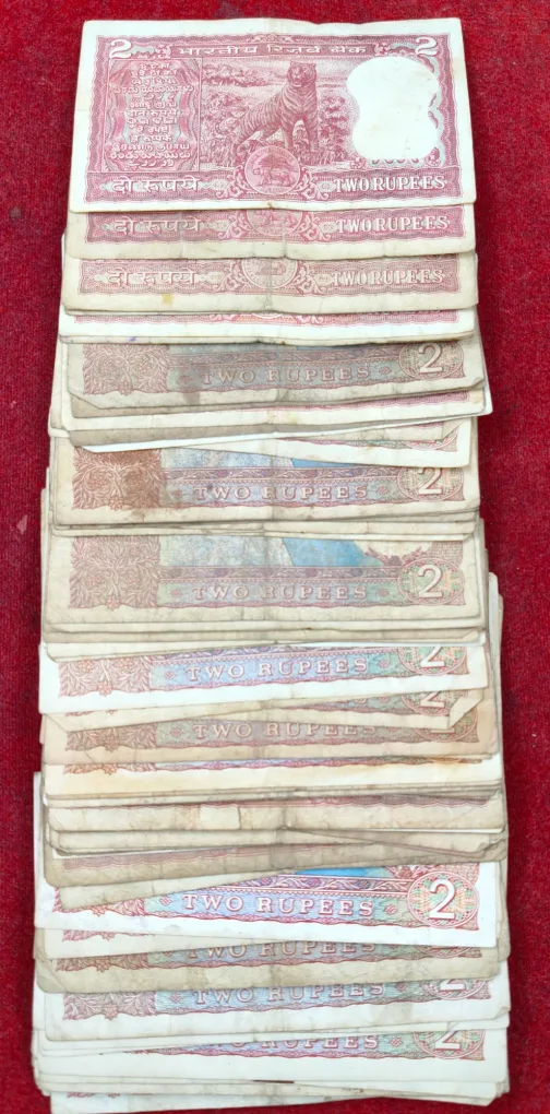 2 Rupees MIX Governor Rare Used Condition (100 Note LOTT )