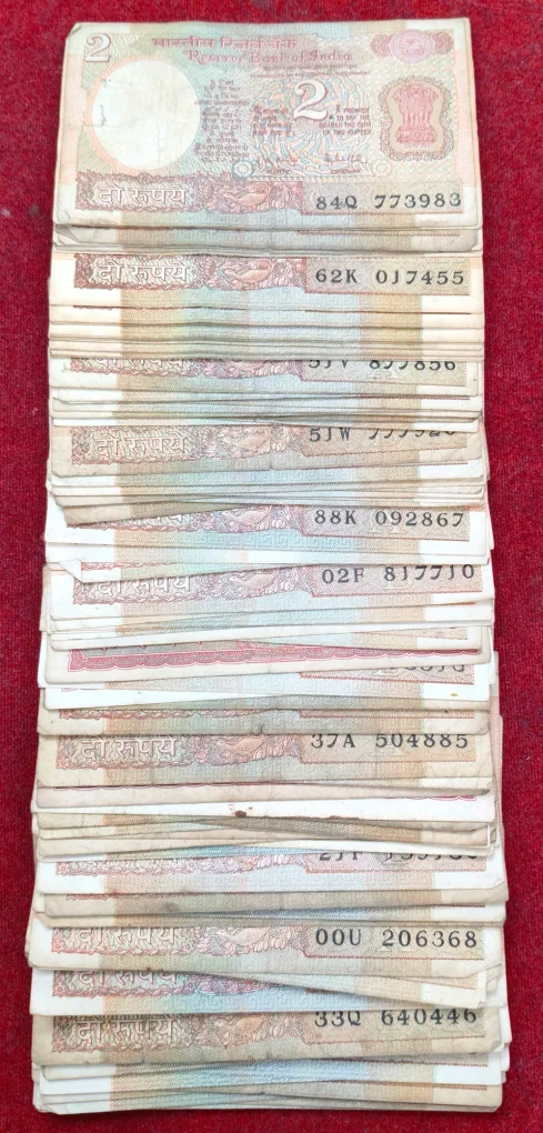 2 Rupees MIX Governor Rare Used Condition (100 Note LOTT )