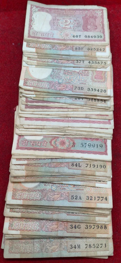 2 Rupees MIX Governor Rare Used Condition (100 Note LOTT )