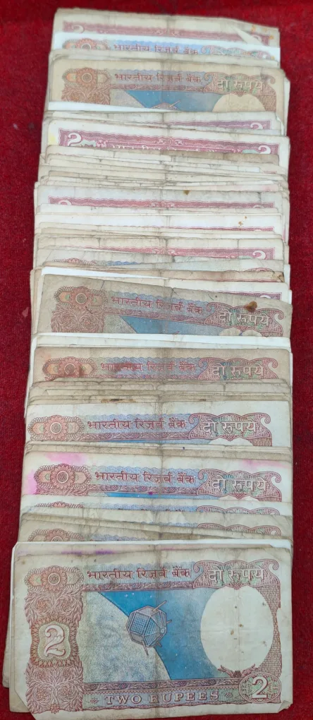 2 Rupees MIX Governor Rare Used Condition (100 Note LOTT )