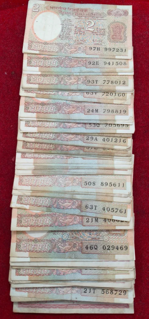 2 Rupees MIX Governor Rare Used Condition (100 Note LOTT )