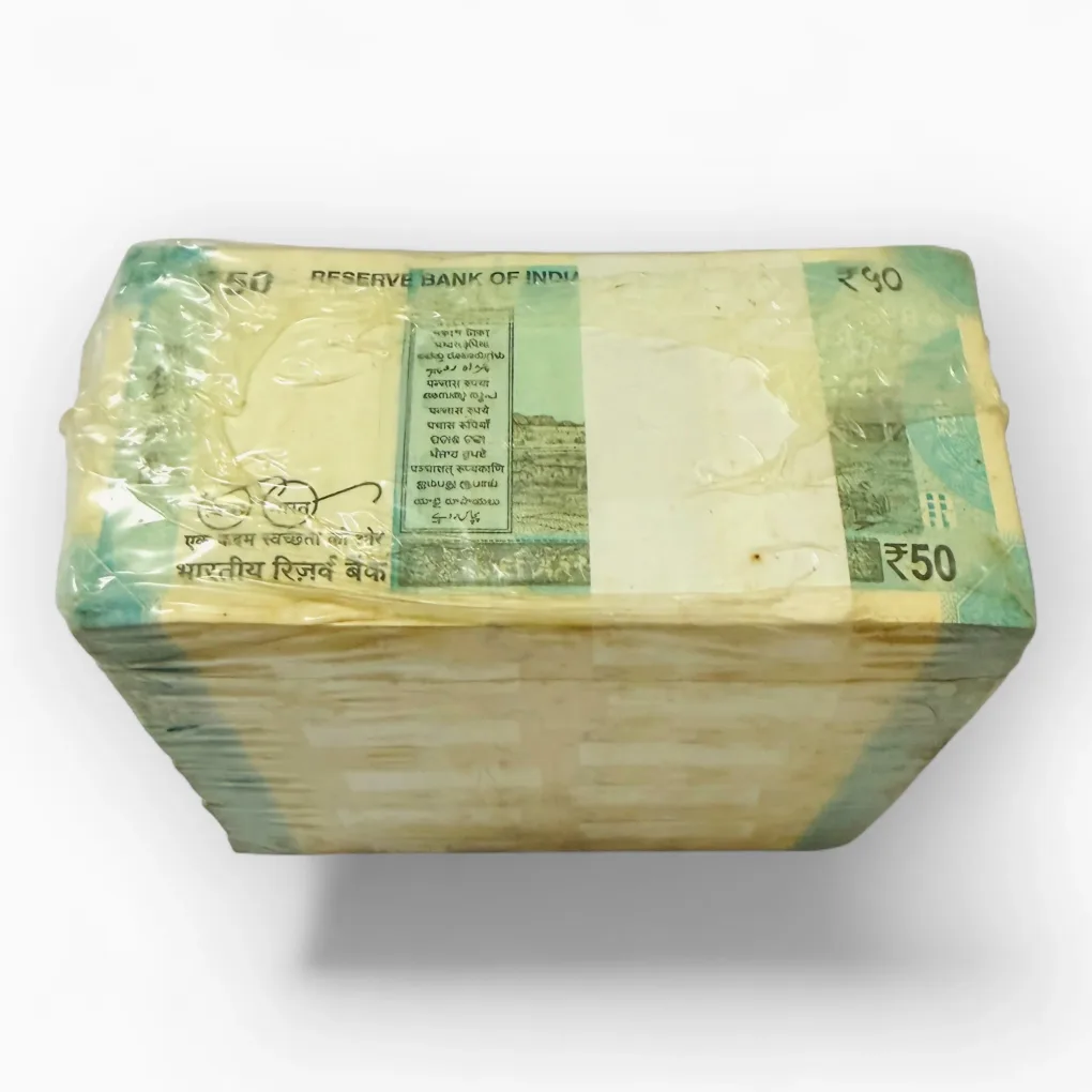 Rs 50 Latest Issue Seal Rim 10 Bundles 000001 to 001000 Republic India Signed By Urjit Patel Inset L 2018 Issue Unique and Rare