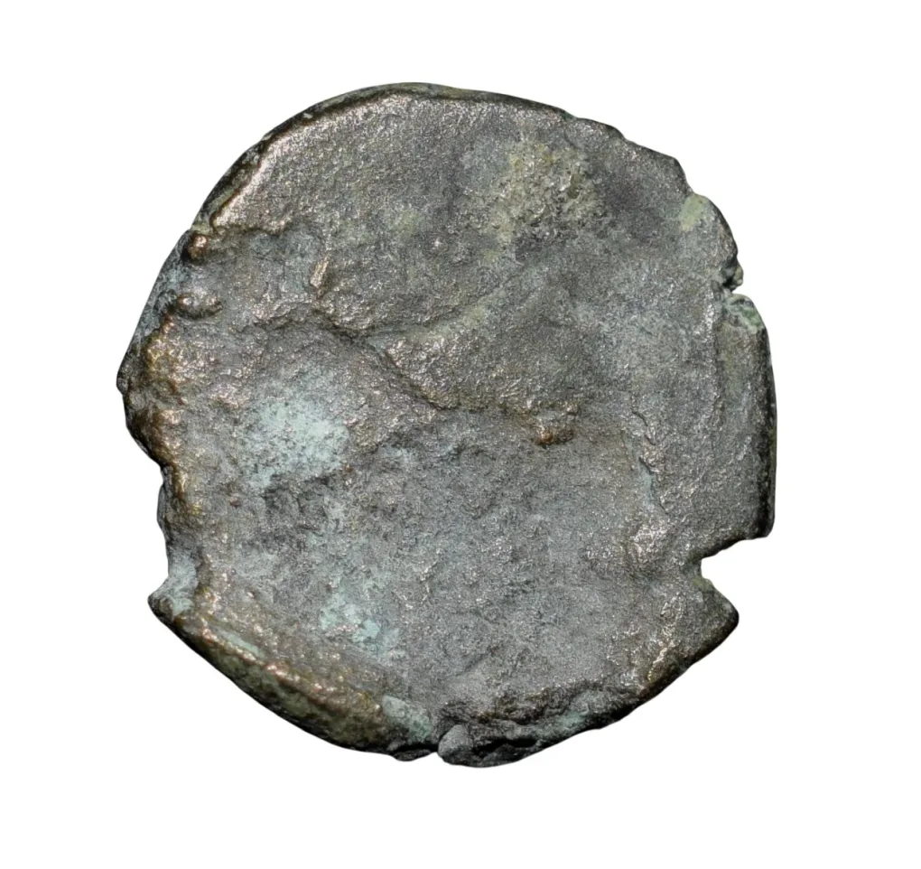 Copper Coin of Satakarni of Satavahan Dynasty (1st Cen.BC) with Swastik above Elephant walking right from Marathwada Region