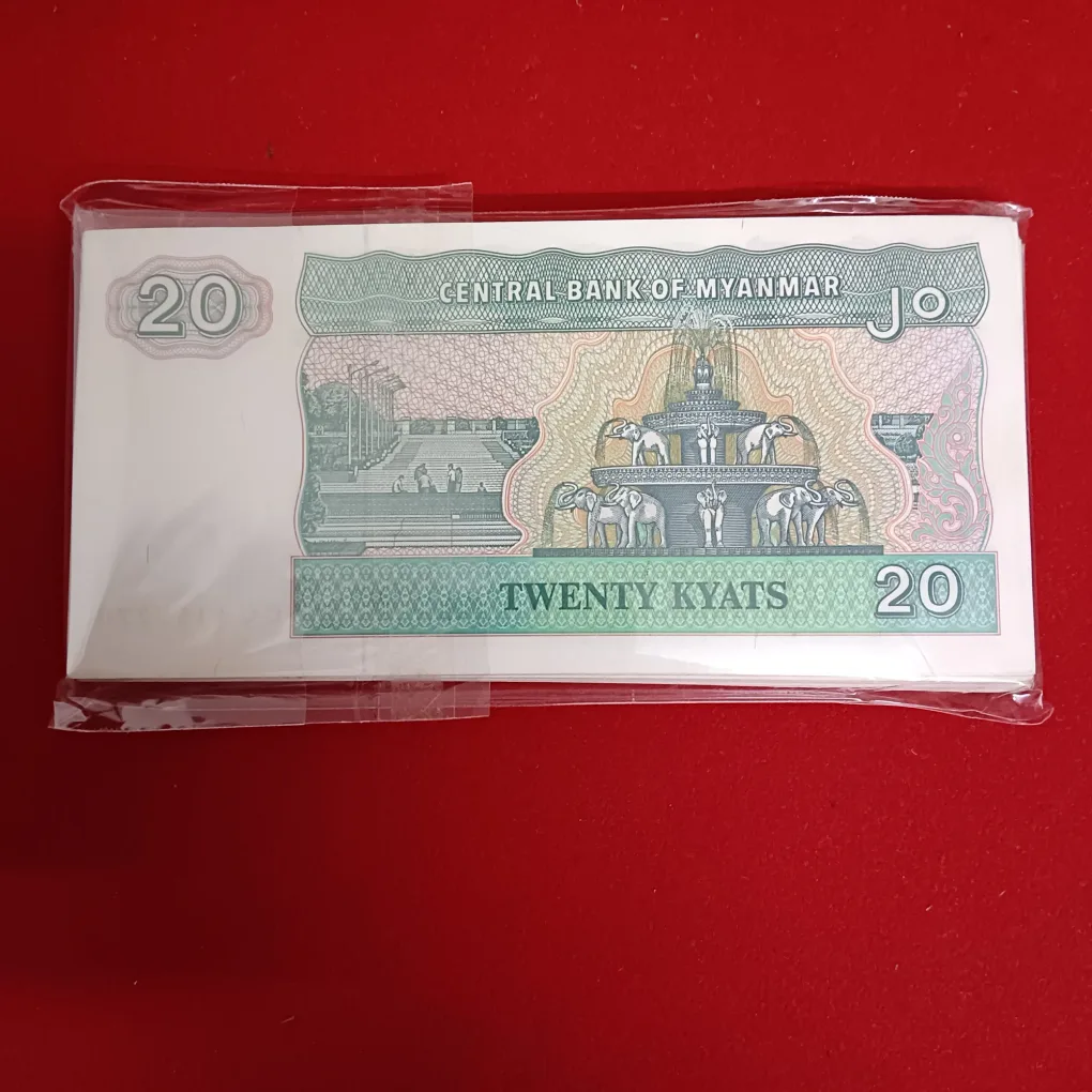 Rare 20 KYATS Bundle Central Bank of Myanmar Gem Unc Condition
