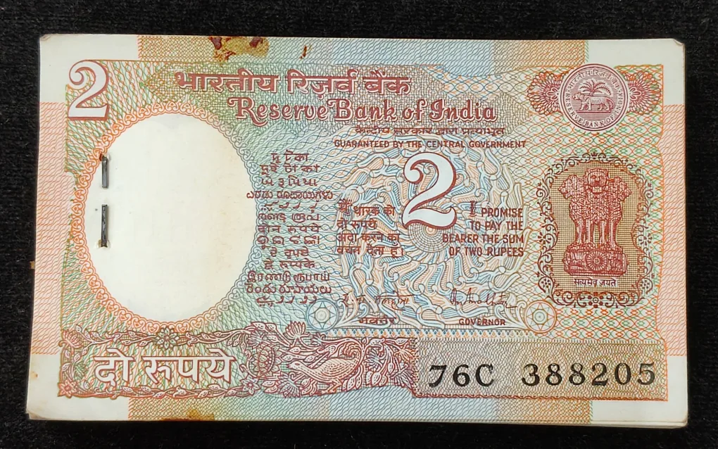 96 NOTE SERIAL PACKET RARE 2 RUPEES GOVERNOR R.N.MALHOTRA