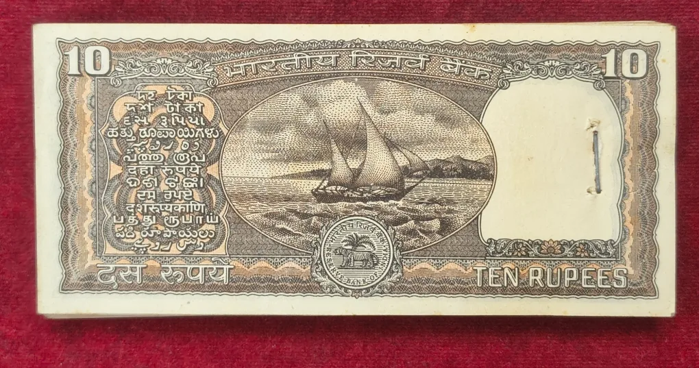 84 NOTE RARE SERIAL PACKET 10 RUPEES BLACK BOAT GOVERNOR S Venkitaraman