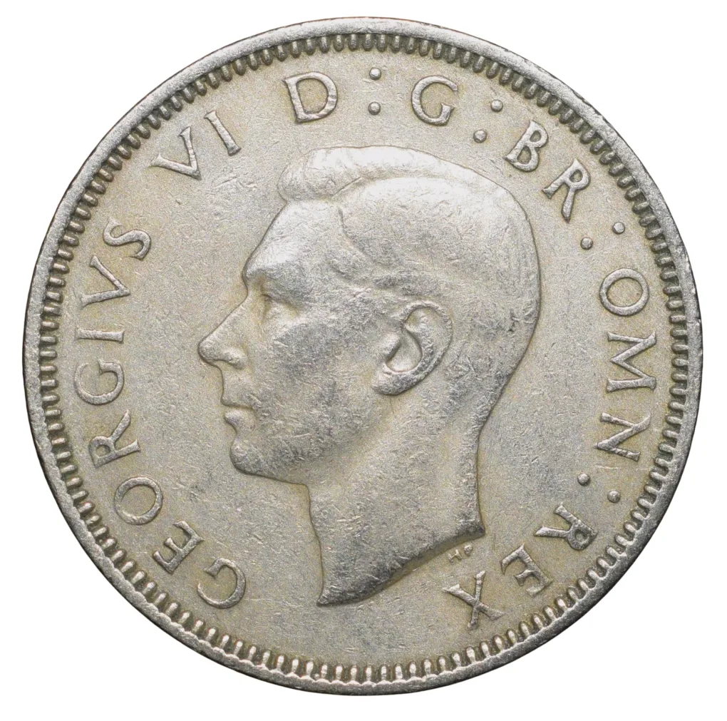 Copper-Nickel 1 Shilling of George VI (AD 1951) from Great Brittain Lion above Crown