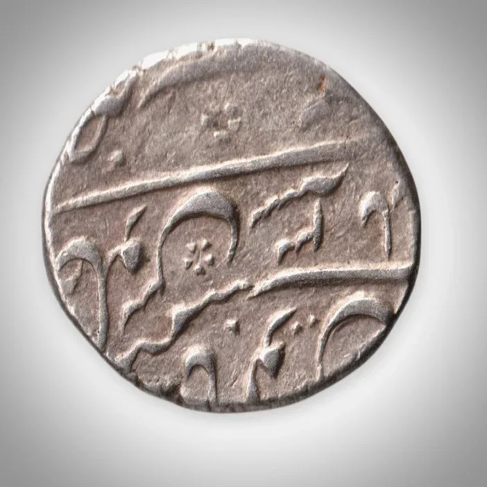 Rare 1 Rupee Muhammad Shah Silver Coin Mint Barely AH 112X Ry3 Mughal Empire Coinage India Coin # A852