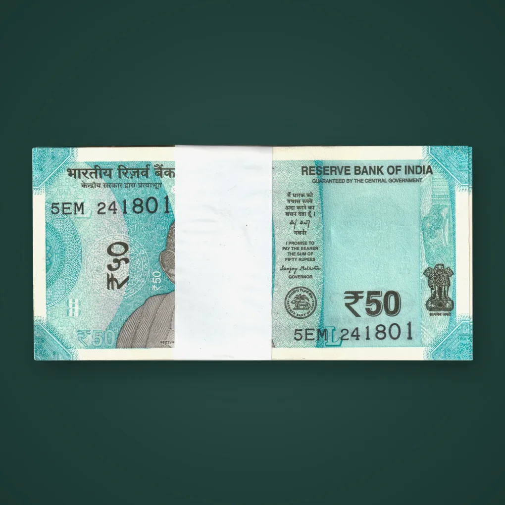 Rare 50 Rupees 2026 Sanjay Malhotra Inset L 5EM Bundle Republic India Mahatma Gandhi New Series Note # A867