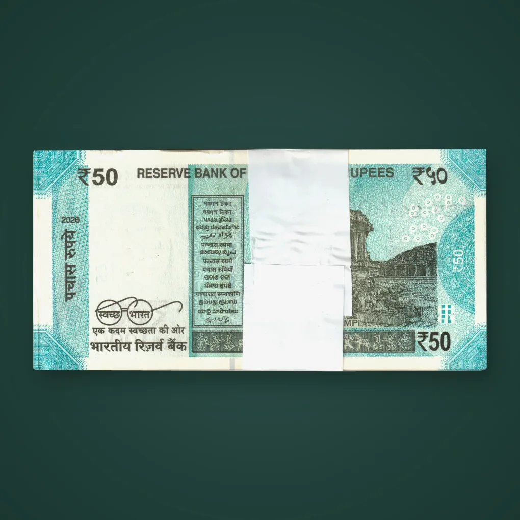 Rare 50 Rupees 2026 Sanjay Malhotra Inset L 5EM Bundle Republic India Mahatma Gandhi New Series Note # A867