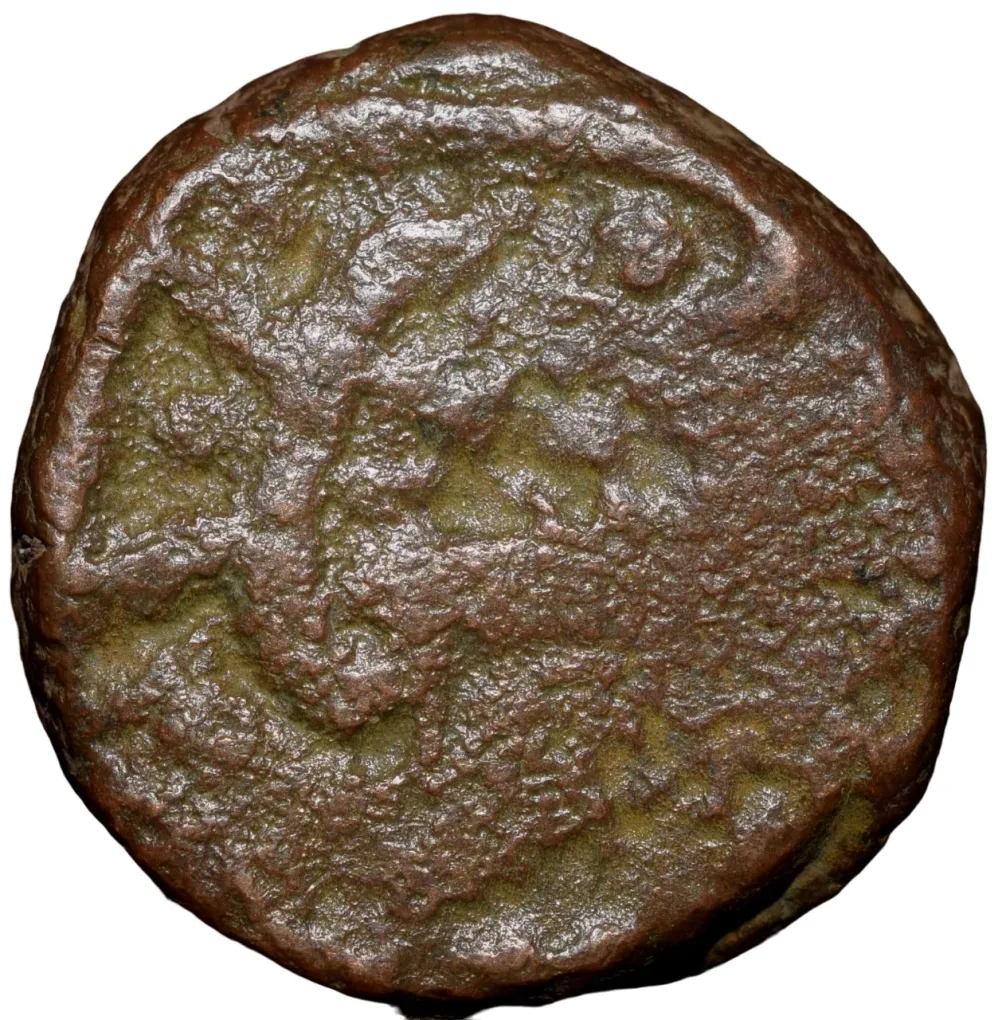 Copper Paisa of Dhar State(1700-1800 AD) Anonymous Issue with Floral Design