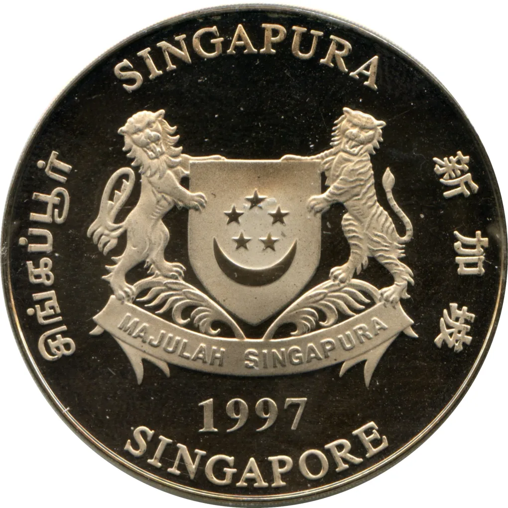 Singapore 10 Dollars Year of The OX Commemorative issue Rare The Singapore Mint Coin with beautiful box