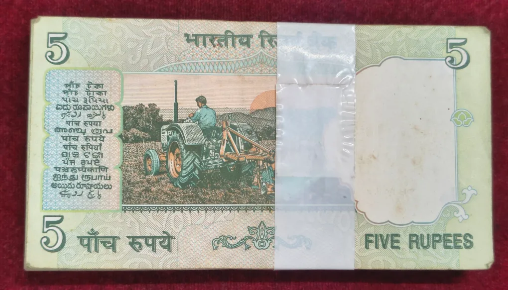 5 RUPEES GANDHI GOVERNOR BIMAL JALAN RARE (100 NOTE) SERIAL PACKET WITH (JODA NUMBER 351351)