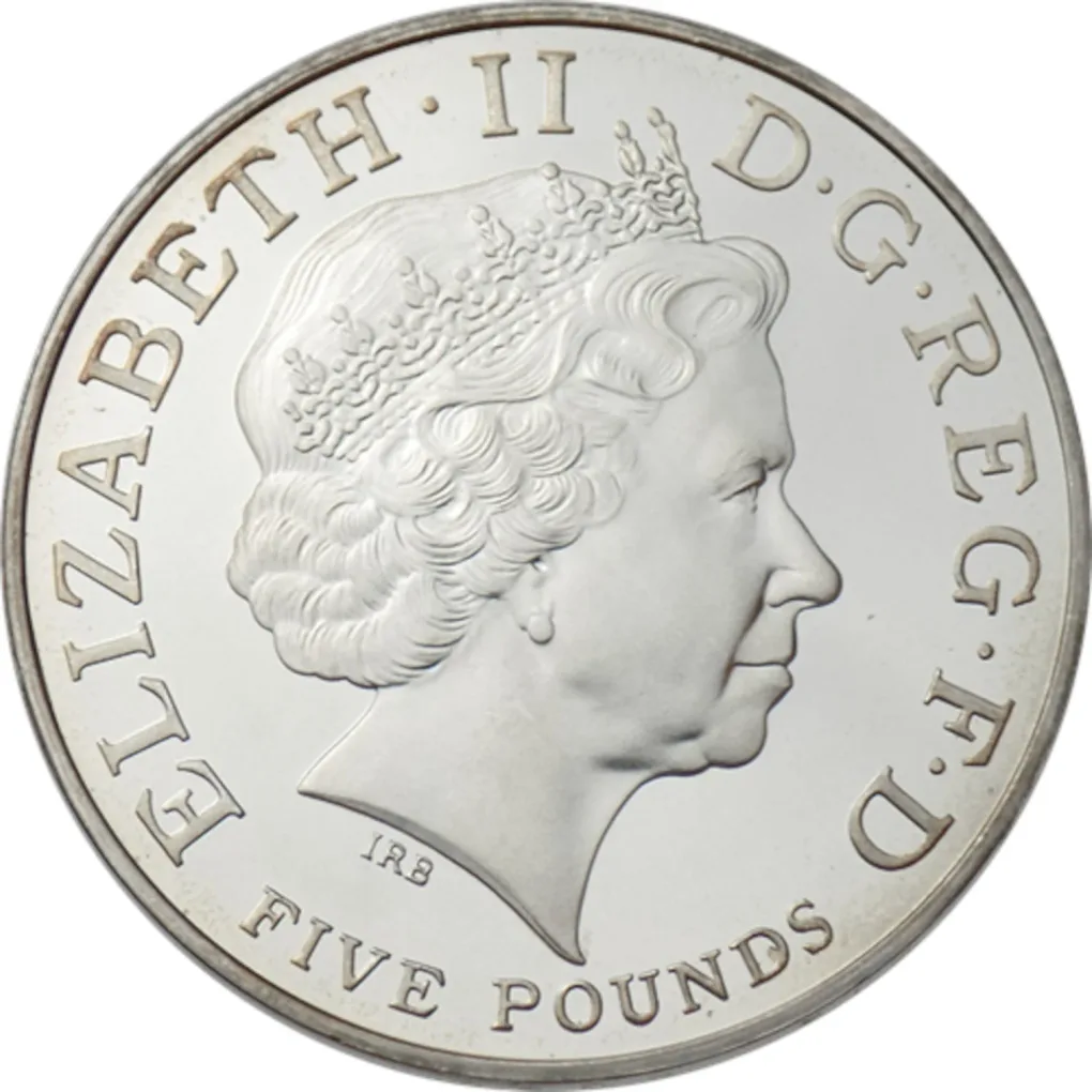 United Kingdom 5 Pounds 2005 - Elizabeth II Trafalgar; ( Silver Weight 28.28 g ) Commemorative issue rare coin The Royal Mint Issue with box and Certificate