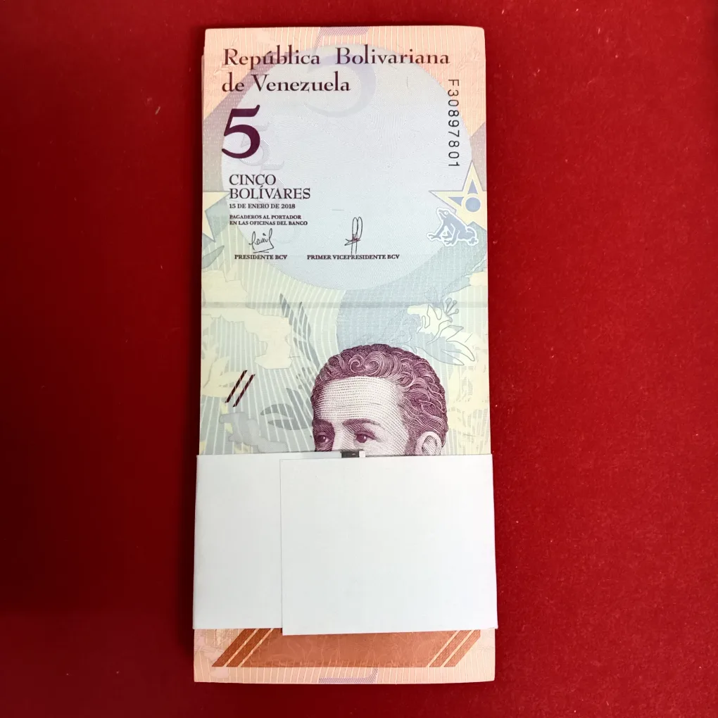 Rare 5 CINCO BOLIVARES Full Serial Bundle Gem Unc Condition Year 2018 Central Bank of Venezuela 30897801