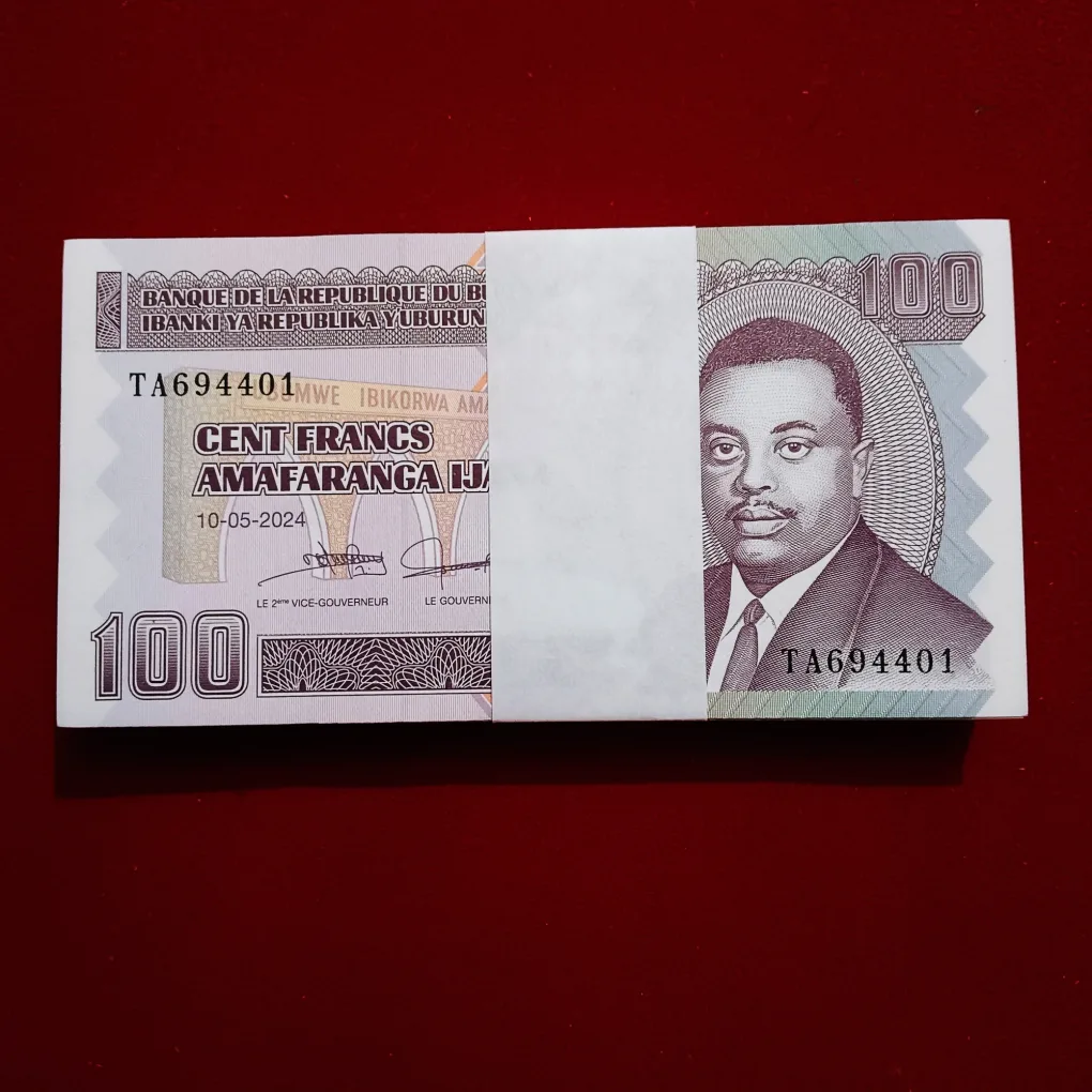 Rare 100 Cent Francis Amafaranga Ijana Burundi Year 2024 Gem Unc Condition Full Bundle Central Bank of Burundi