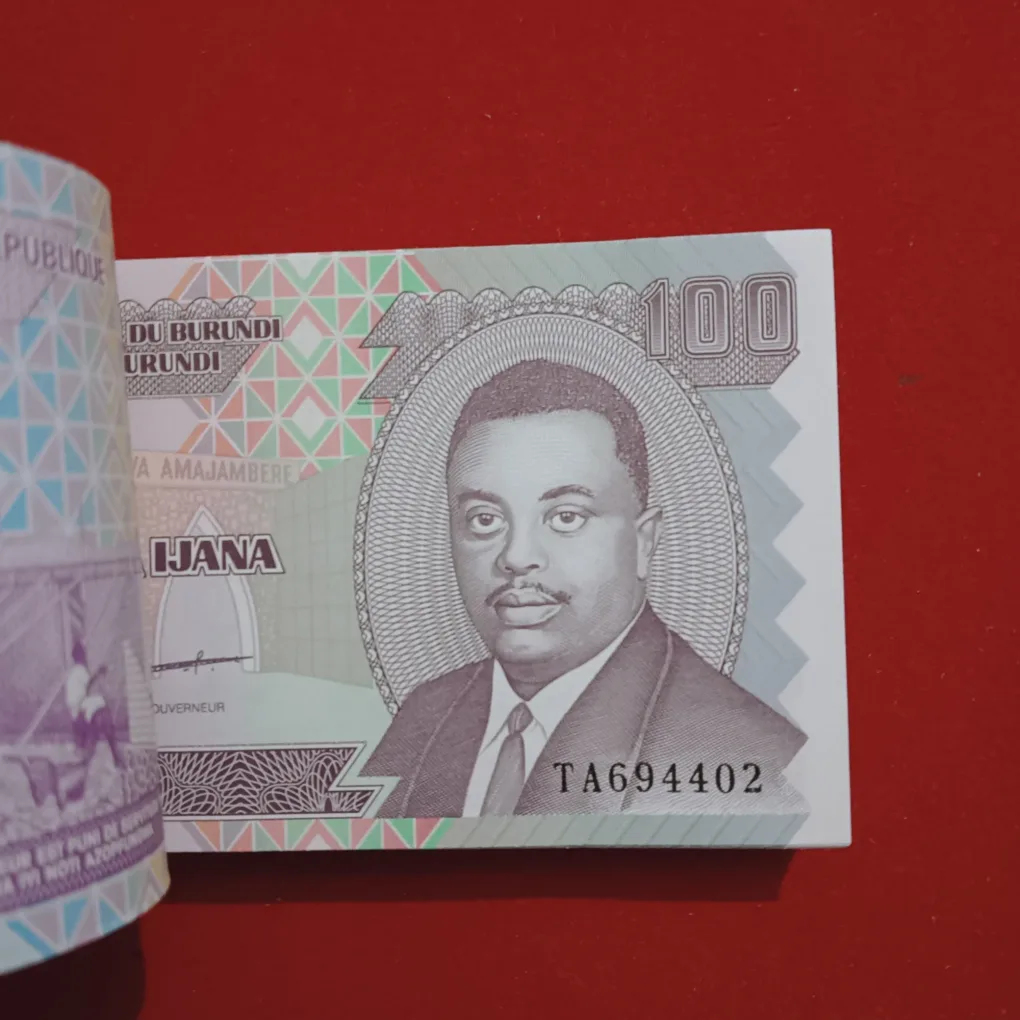 Rare 100 Cent Francis Amafaranga Ijana Burundi Year 2024 Gem Unc Condition Full Bundle Central Bank of Burundi