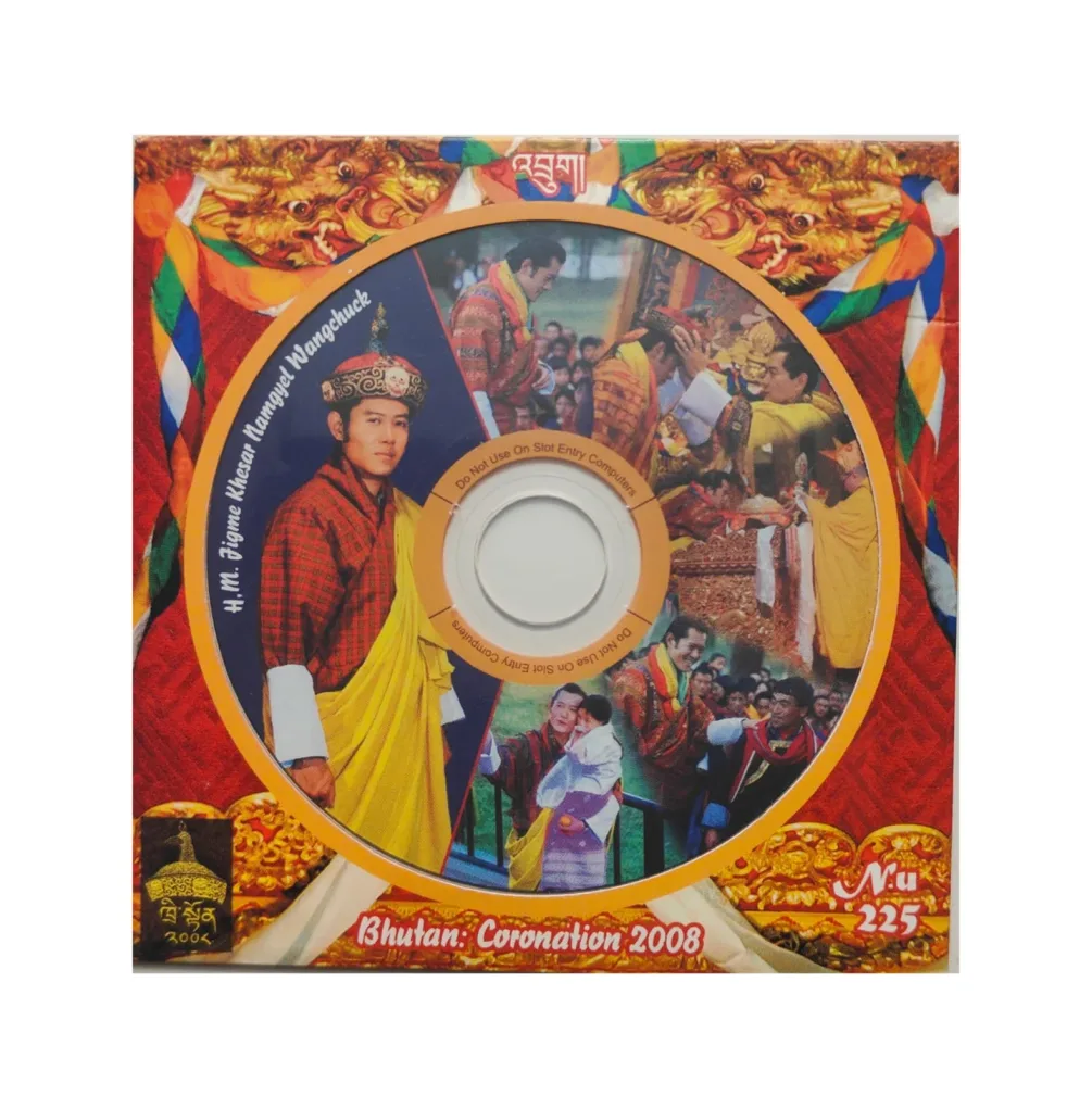 Bhutan Coronation 2008 – King Jigme Khesar Namgyel Wangchuck Commemorative CD Stamp