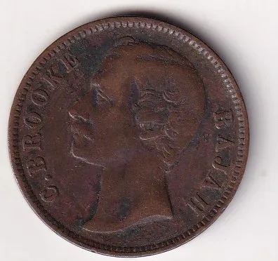 Malaysia (British Malaysia) Sarawak 1 Cent - (Charles C. Brooke Rajah) 1879 Rare Coin